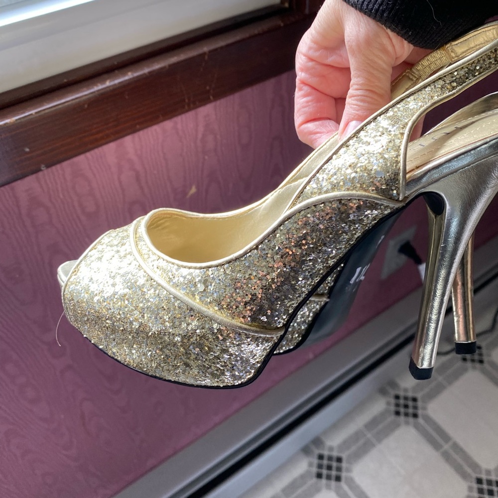 Guess Gold Glitter - Sequins Heels